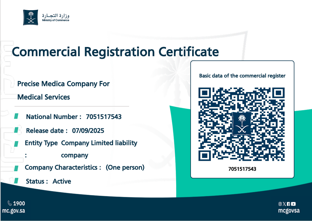 PreciseMedica Commercial Registration Certificate